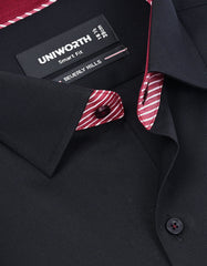 Plain Black Tailored Smart Fit Shirt FS1600-3SF-15