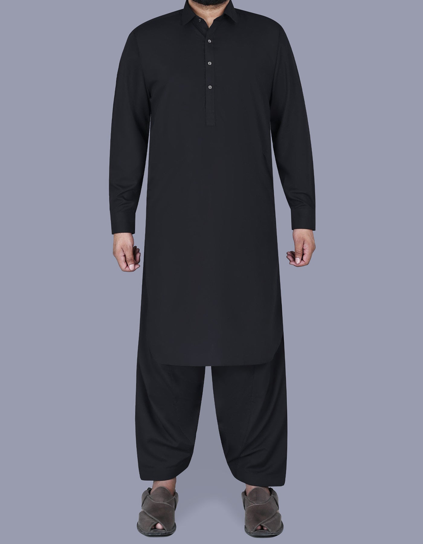 Black Plain Kameez Shalwar KS2530S-XS