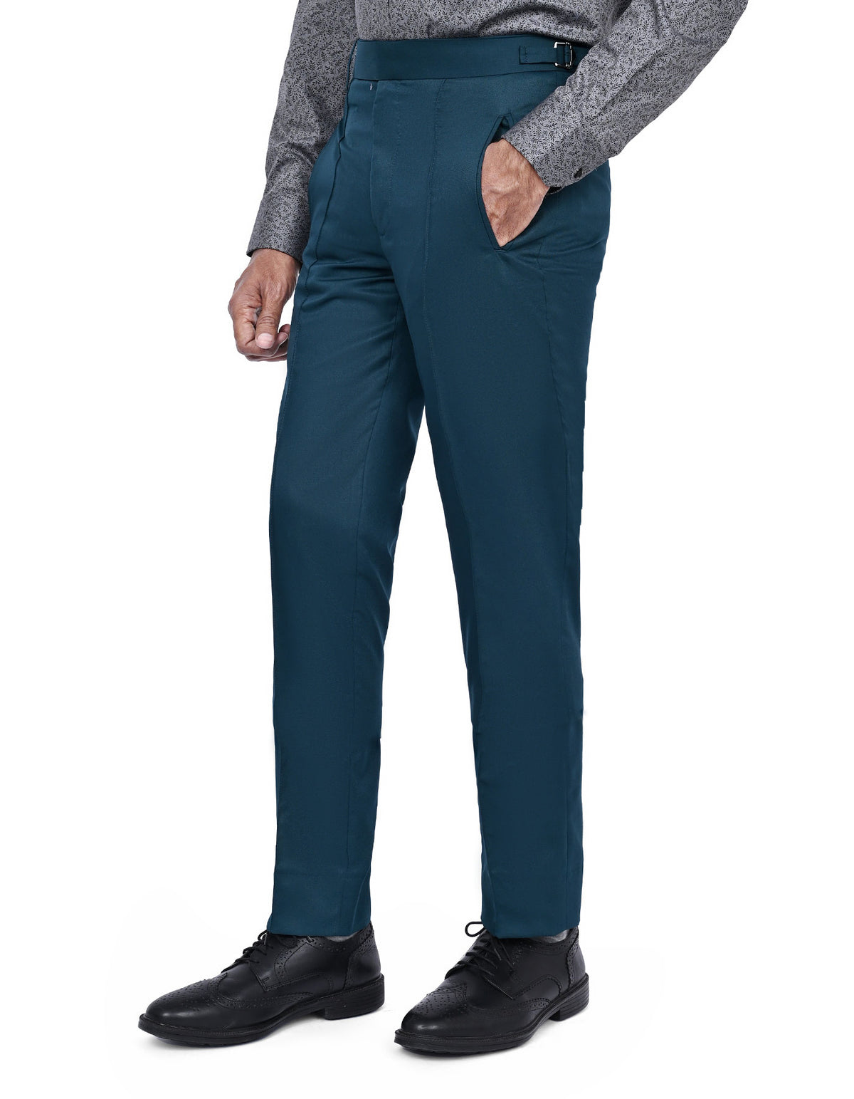 Teal Plain Formal Trouser Classic Fit FT527-1C-30