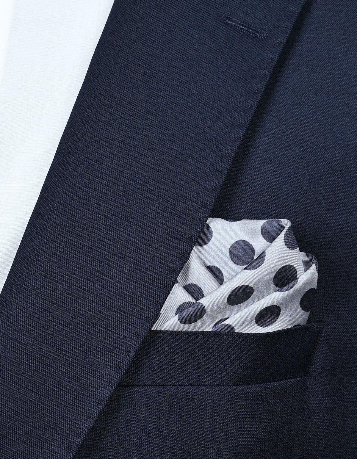 Silver Dotted Pocket Square