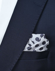 Silver Dotted Pocket Square