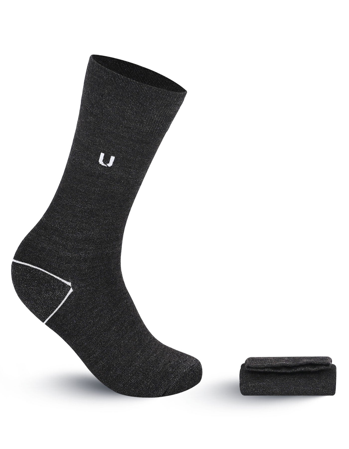 Charcoal Plain Wool Socks