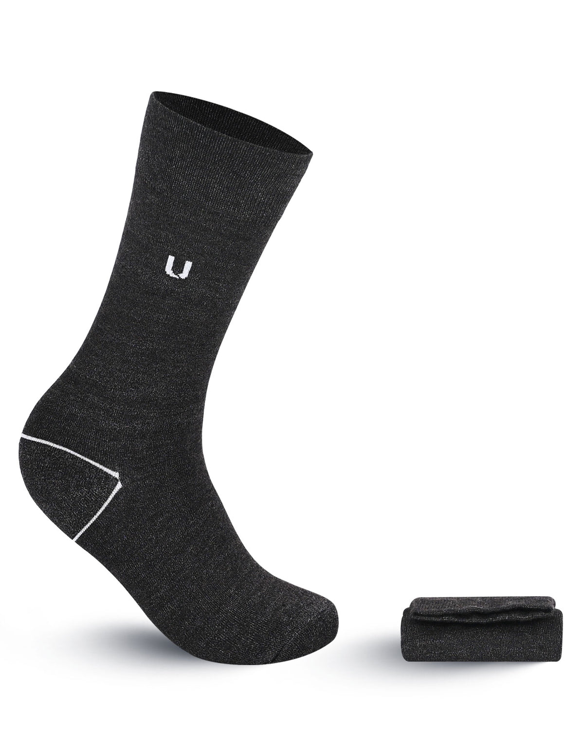 Charcoal Plain Wool Socks