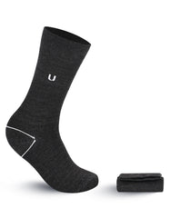 Charcoal Plain Wool Socks