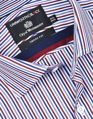 Stripe Maroon Tailored Smart Fit Shirt FS2878-2SF-15