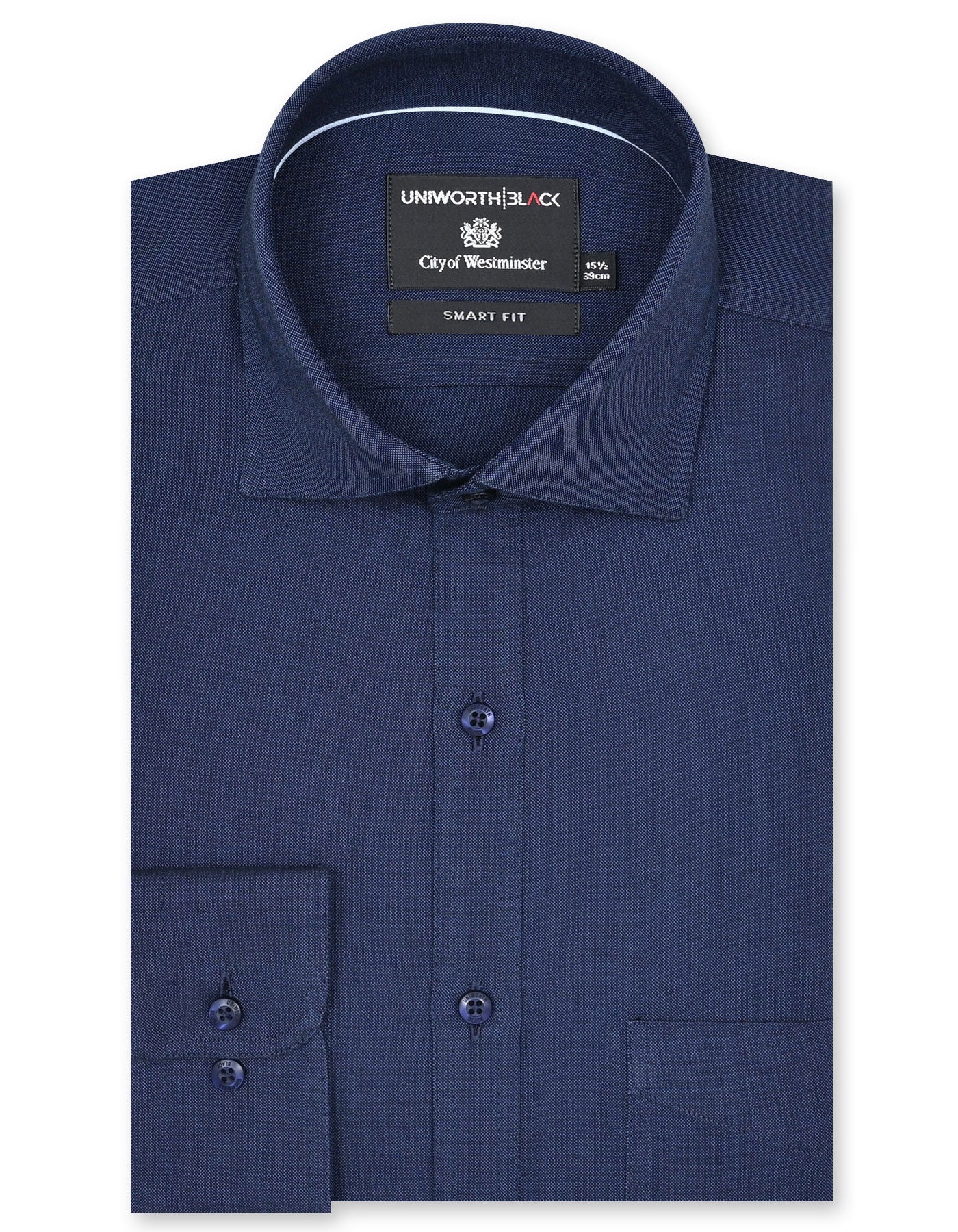Plain Navy Tailored Smart Fit Shirt FS2298-1SF-14.5