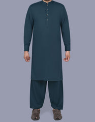 Teal Plain Kameez Shalwar KS2517-3S-XS