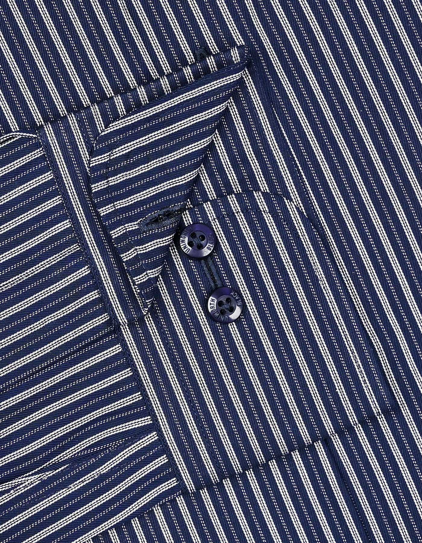 Stripe Navy Tailored Smart Fit Shirt FS2887-1SF-15.5