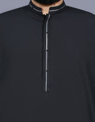 Black Plain Kameez Shalwar KS2673R-S