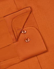 Plain L Brown Classic Fit Shirt FS2357-3RF-15.5