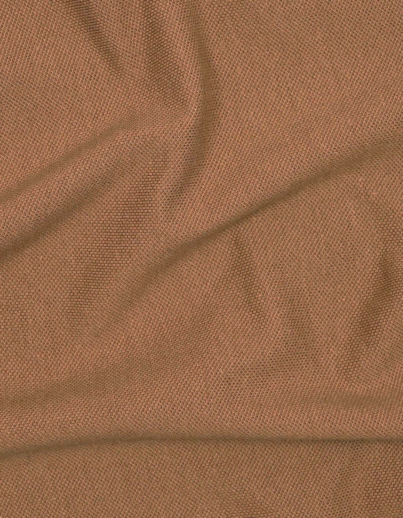 Camel Plain Pique Polo Shirt