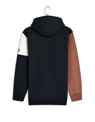 Black Color Block Pullover Hoodie