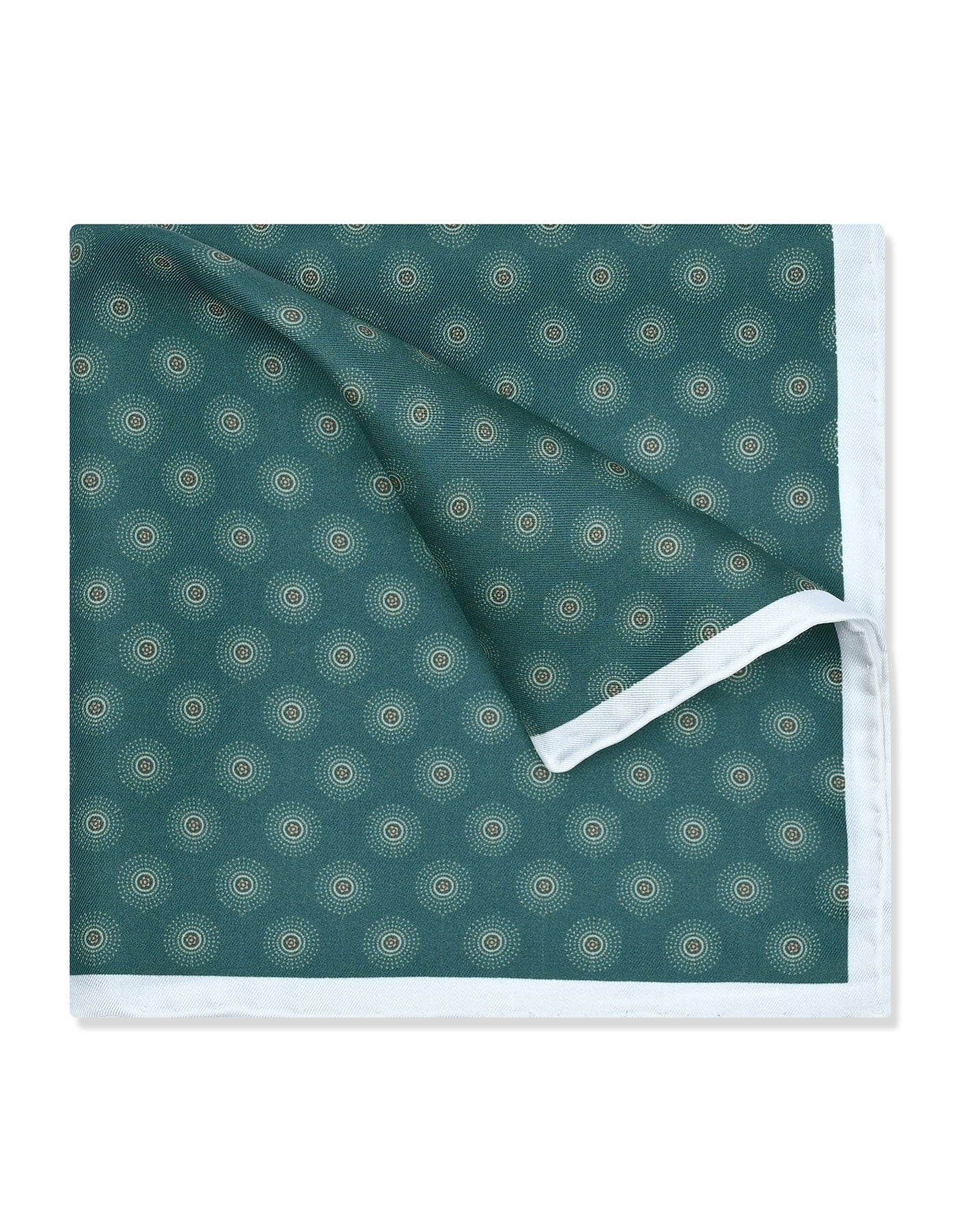 C Green Dotted Pocket Square