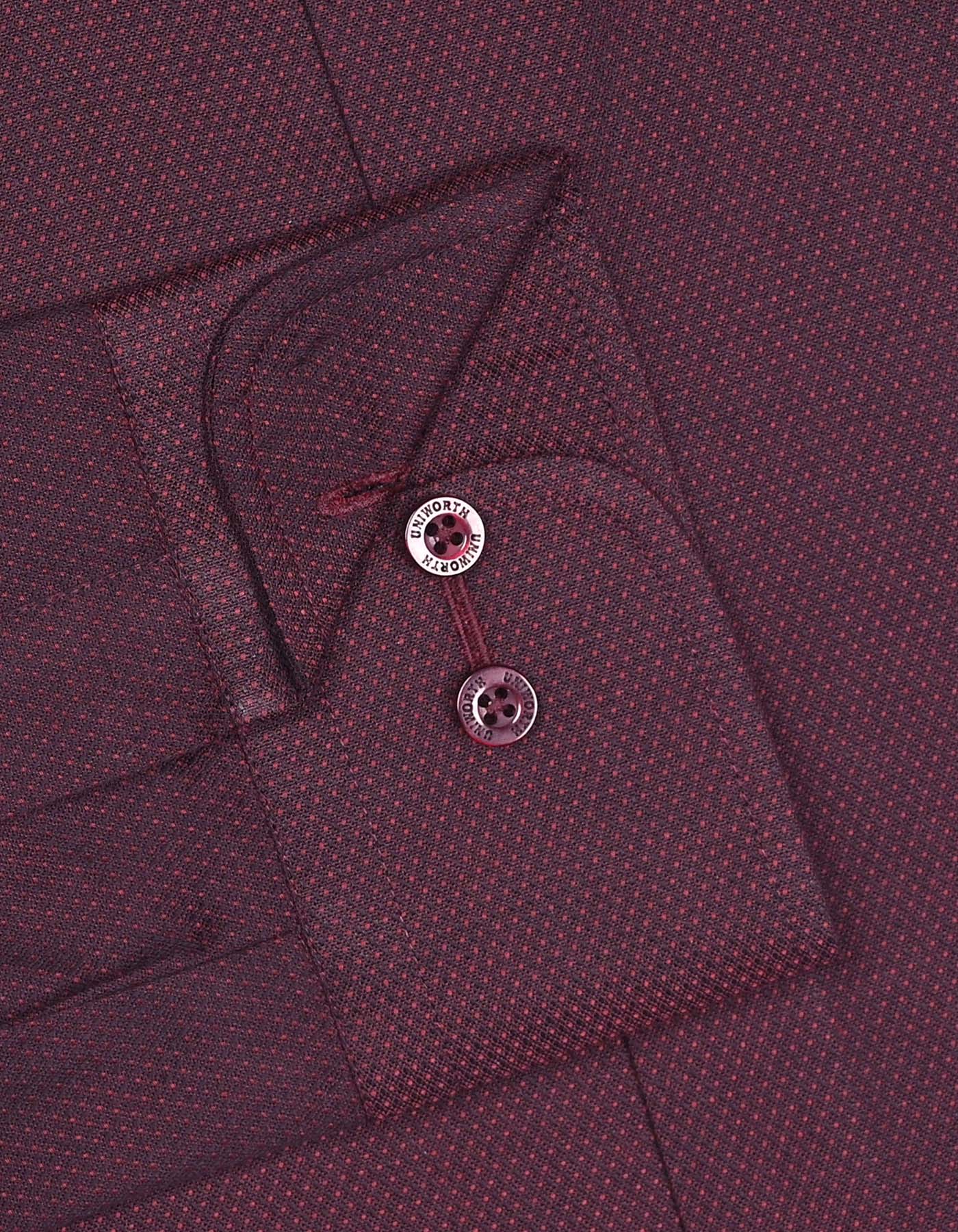 Self Maroon Classic Fit Shirt FS20448RF-15.5
