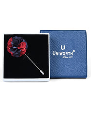 Maroon Floral Coat Lapel Pin