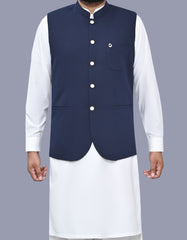 Navy Plain Waist Coat WC2519-7S-34