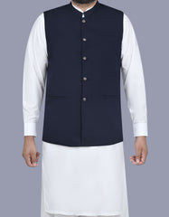 Navy Plain Waist Coat WC2501-5C-34