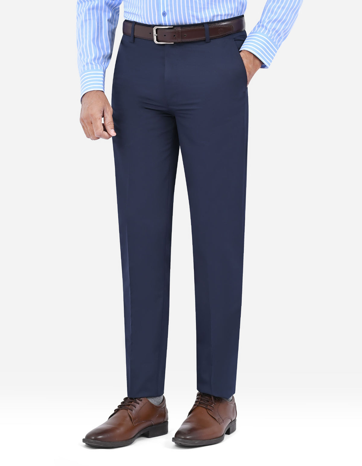 Navy Plain Formal Trouser Classic Fit FT571-4C-30