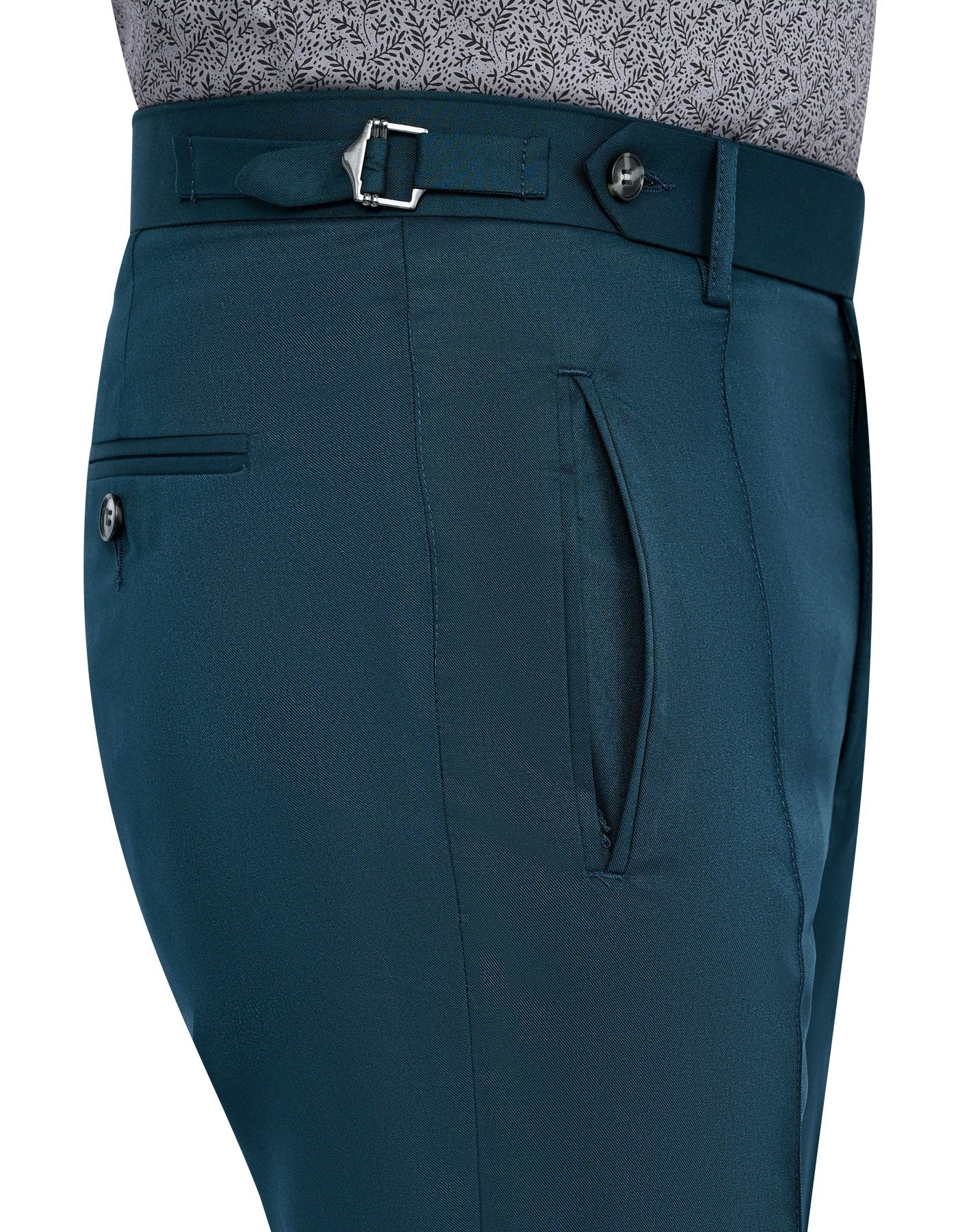 Teal Plain Formal Trouser Tailored Smart Fit FT527-1S-32