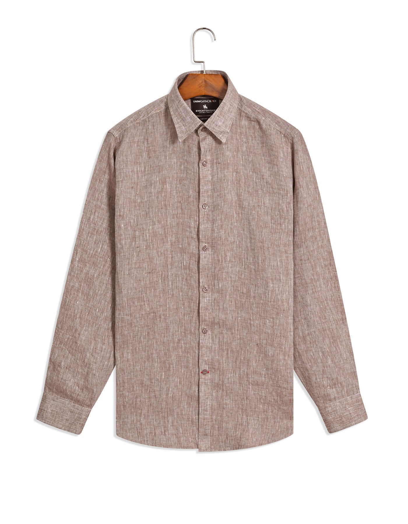 Plain L Brown Classic Fit Shirt FS2418-2RF-15.5