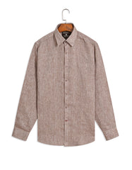 Plain L Brown Classic Fit Shirt FS2418-2RF-15.5