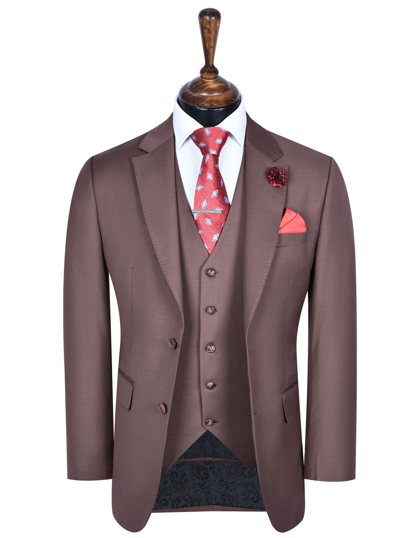D Khaki Plain Suit ST2609-4S-34