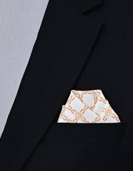 Beige Geometric Pocket Square