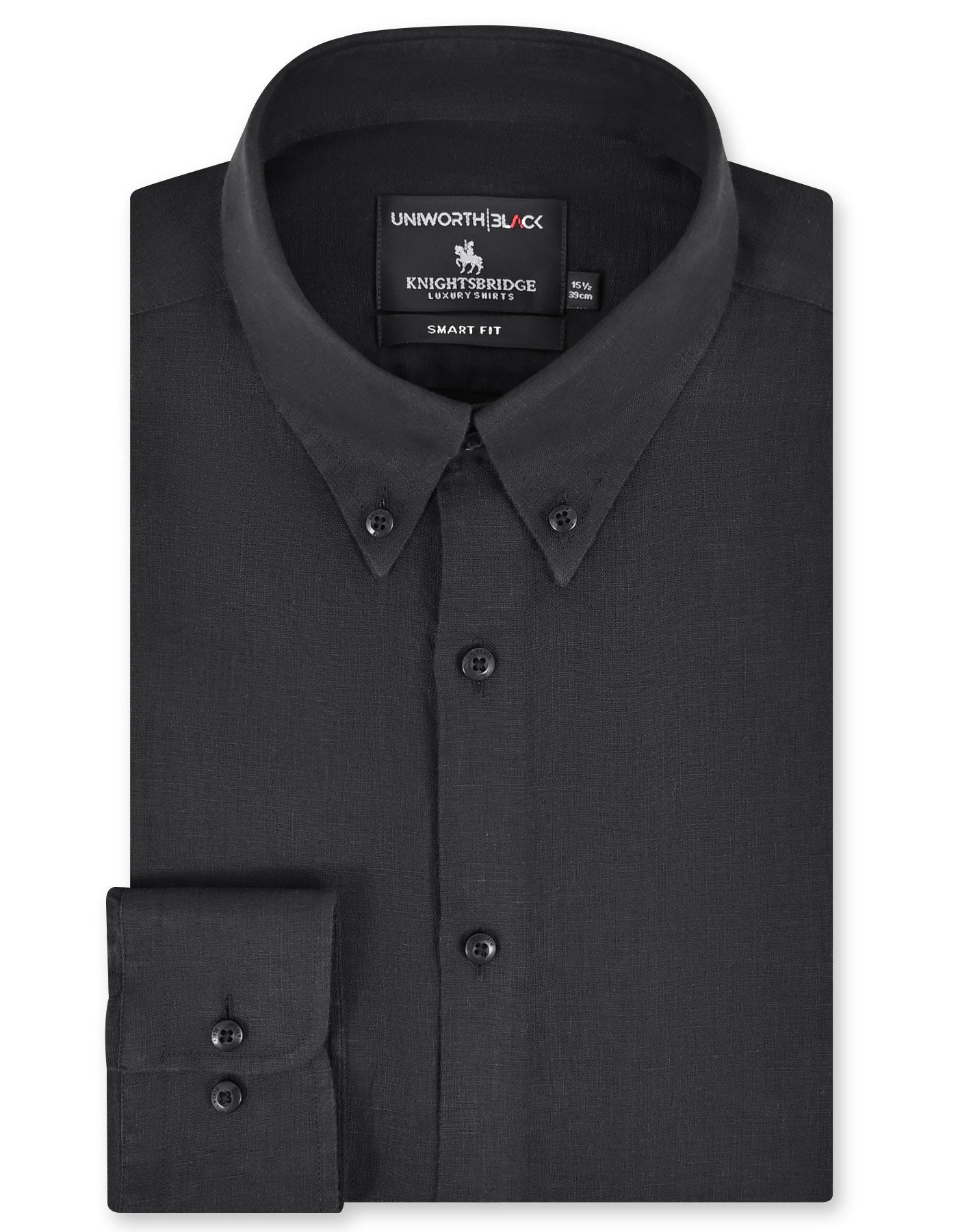 Plain Black Tailored Smart Fit Shirt FS2427-3SF-14.5