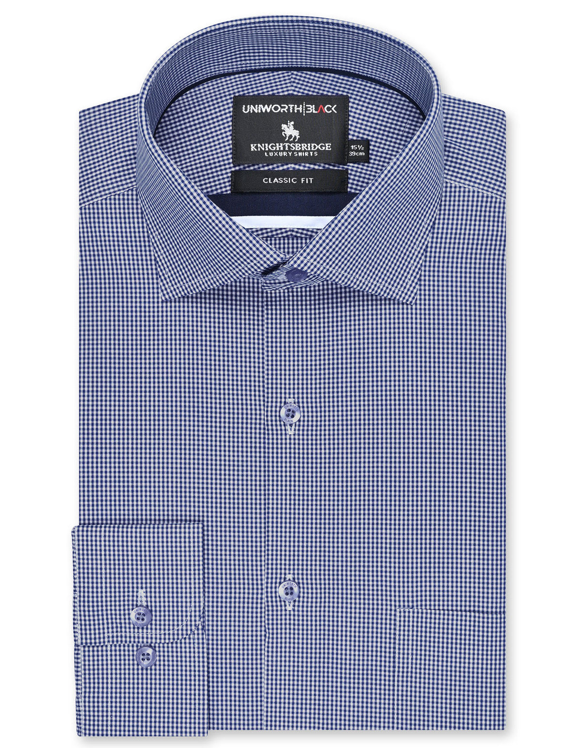 Check Navy Classic Fit Shirt FS2938-1RF-14.5
