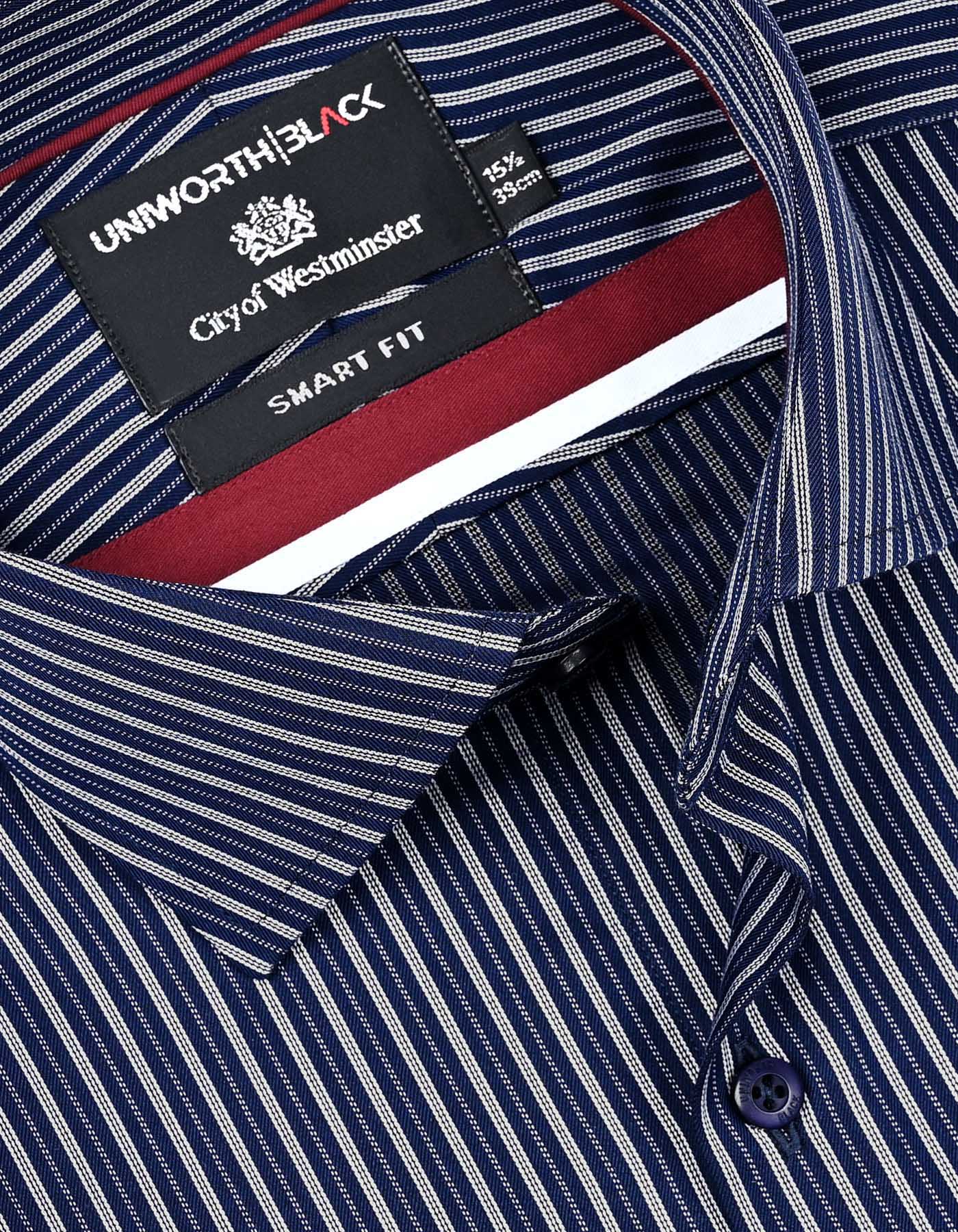 Stripe Navy Tailored Smart Fit Shirt FS2887-1SF-15