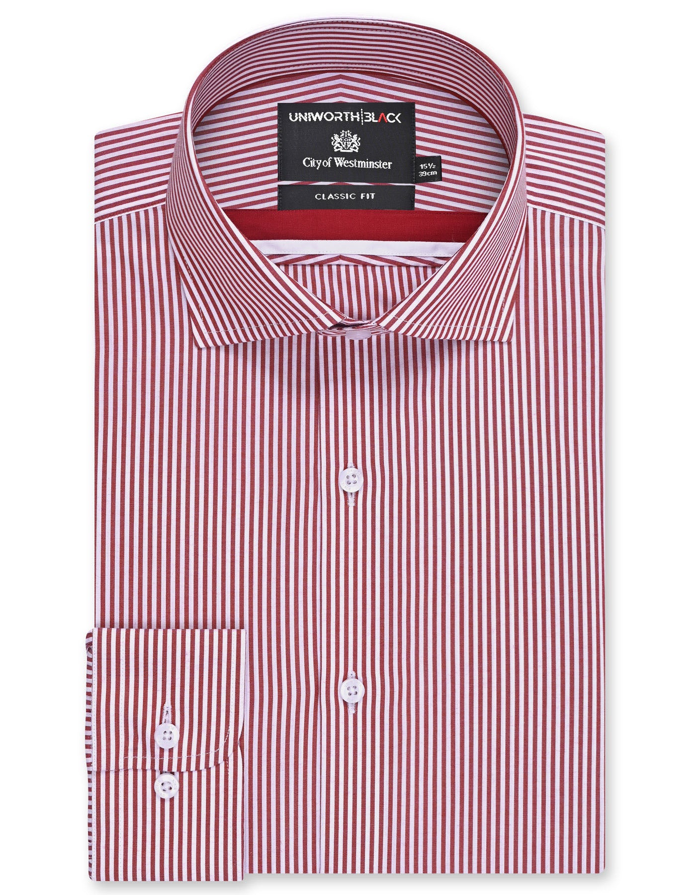 Stripe Red Classic Fit Shirt FS2757-2RF-14.5