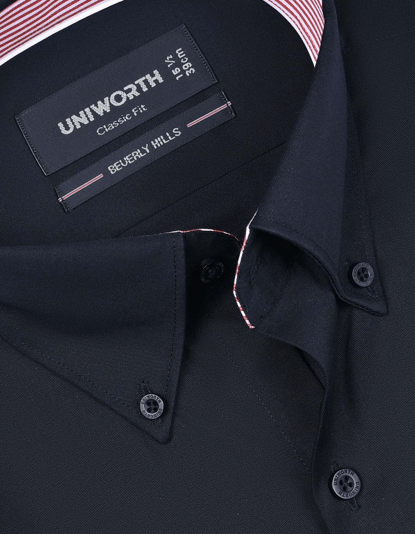 Plain Black Classic Fit Shirt FS1407-4RF-15