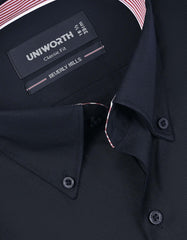 Plain Black Classic Fit Shirt FS1407-4RF-15