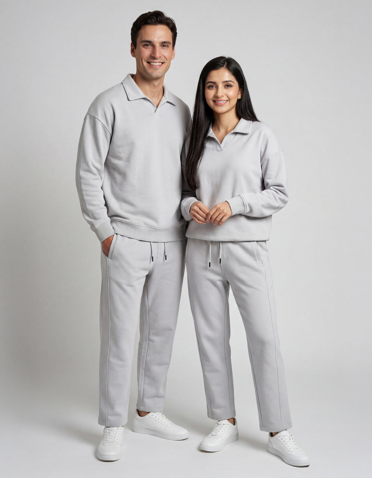 Chrome Johnny Collar Sweatshirt & Sweatpants Co-ord Set