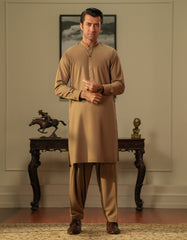 Khaki Texture Kameez Shalwar KS2502-1R-XS