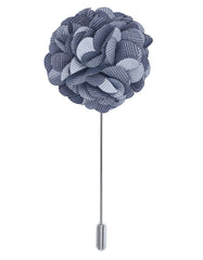 Gray Floral Coat Lapel Pin