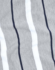 Heather Grey Stripe Pique Polo Shirt