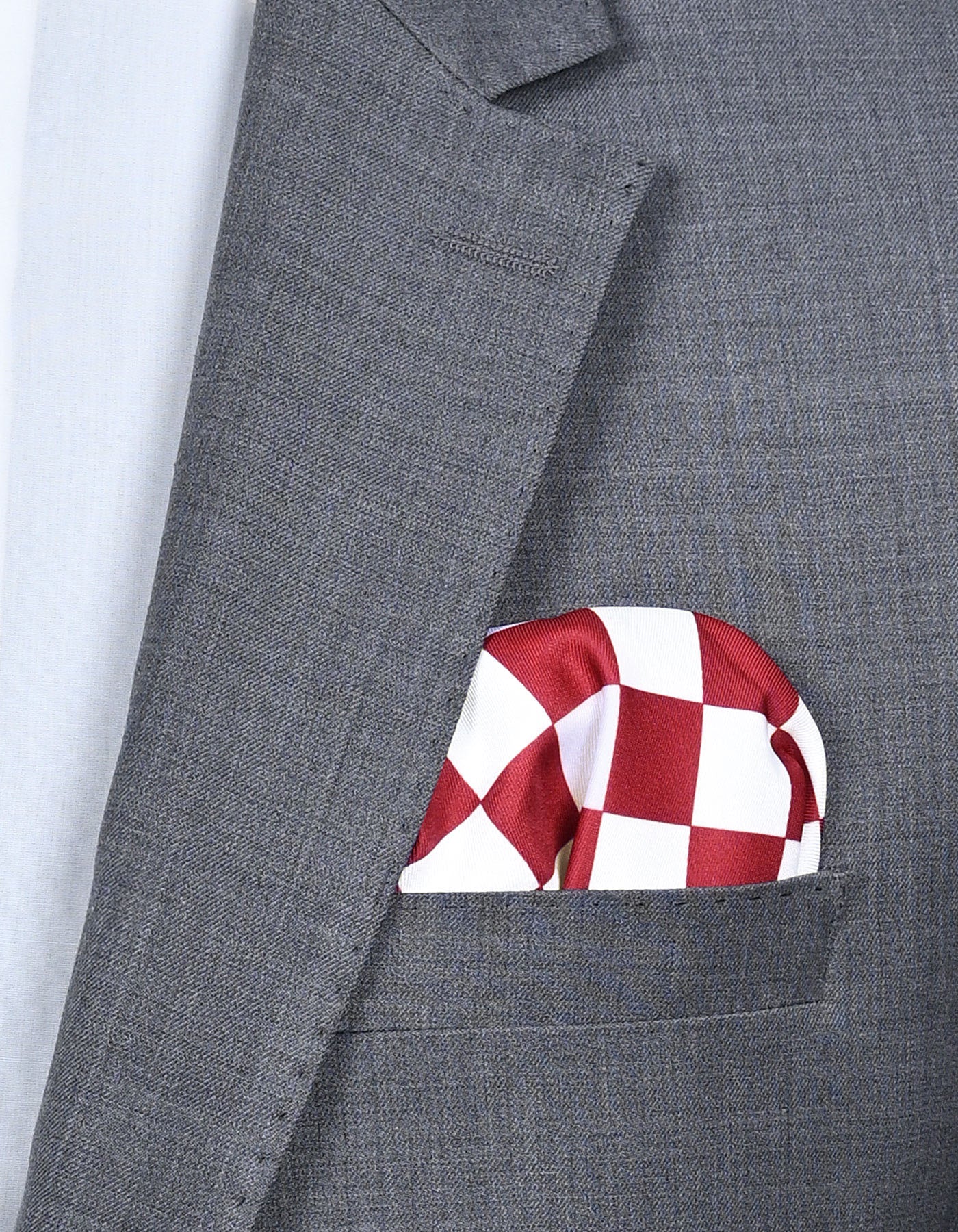 Red Geometric Pocket Square