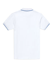 White Texture Jersey Polo Shirt