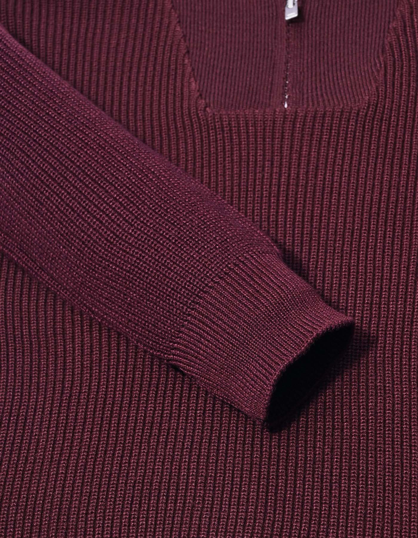 Maroon Plain Half Zipper SFA2511-2-XL