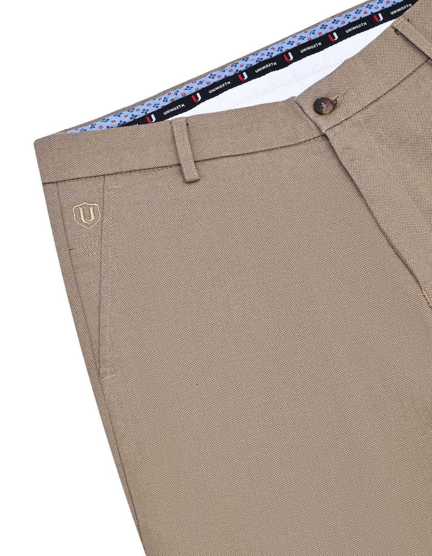 L Khaki Smart Fit Cotton Trouser FTC2549S-36
