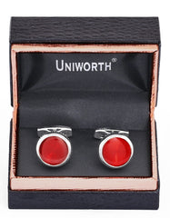 Red Geometric Cufflink