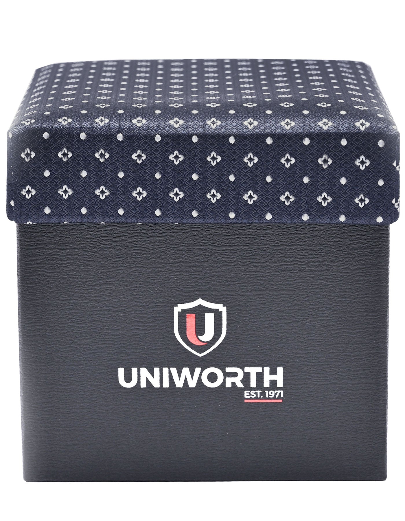 D Navy Geometric Cufflink Tie Set