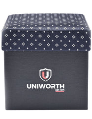 D Navy Geometric Cufflink Tie Set