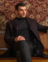 Burgundy Over Coat CO23003C-36