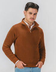 Mustard Plain Half Zipper SFA2511-1-M