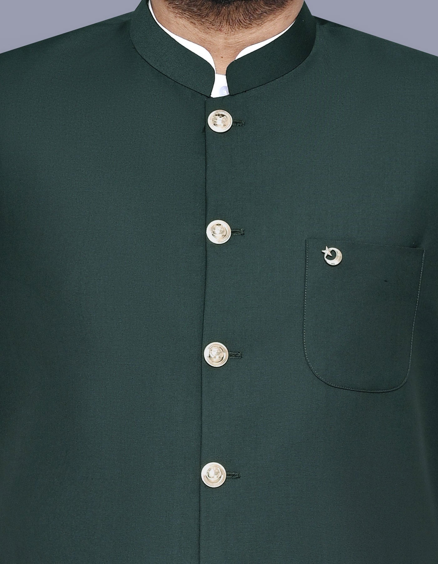D Green Plain Waist Coat WC2519-1S-36