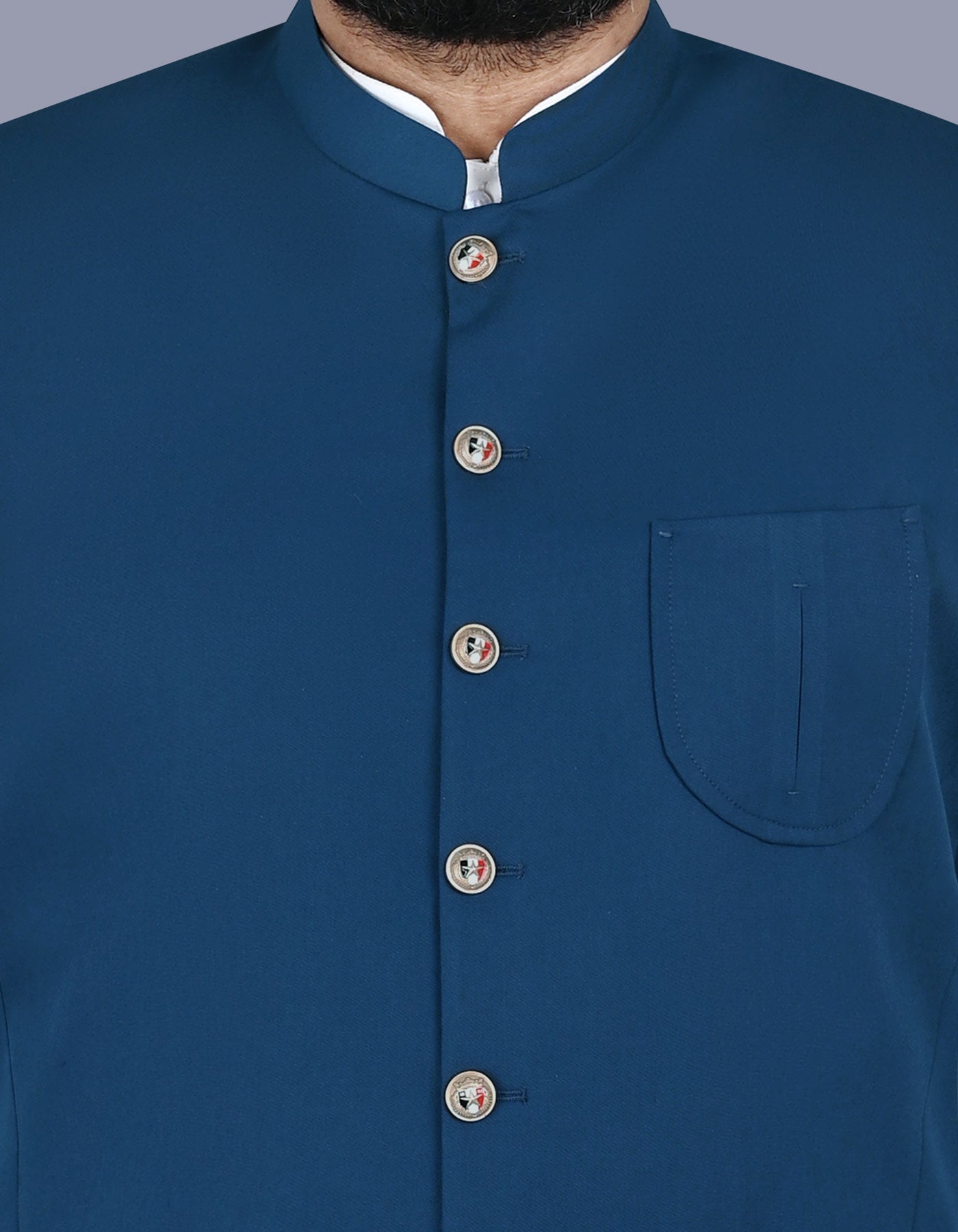 Blue Plain Waist Coat WC2517-4S-36