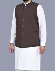 Chocolate Plain Waist Coat WC2521-2S-38
