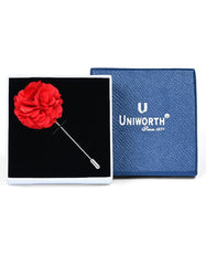 Red Floral Coat Lapel Pin